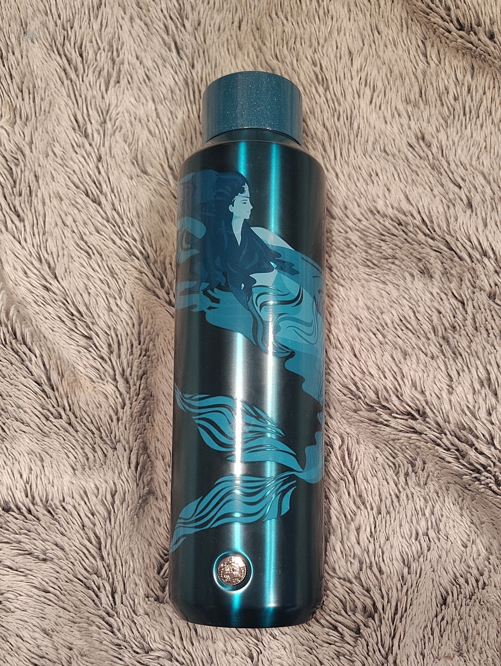 Starbucks Teal Metallic Mermaid Water Bottle